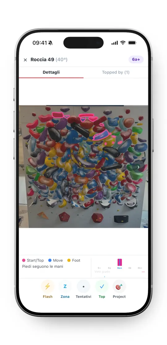 Kiosk dedicato per vivere la gara nell'app ClimbPush